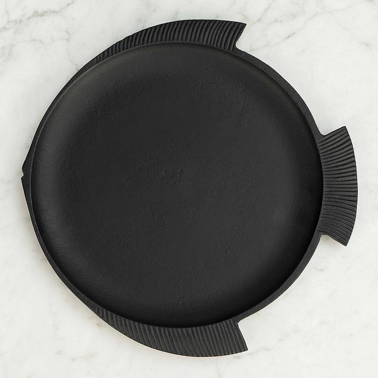 Чёрное блюдо Рыба, M Black Round Fish Dish