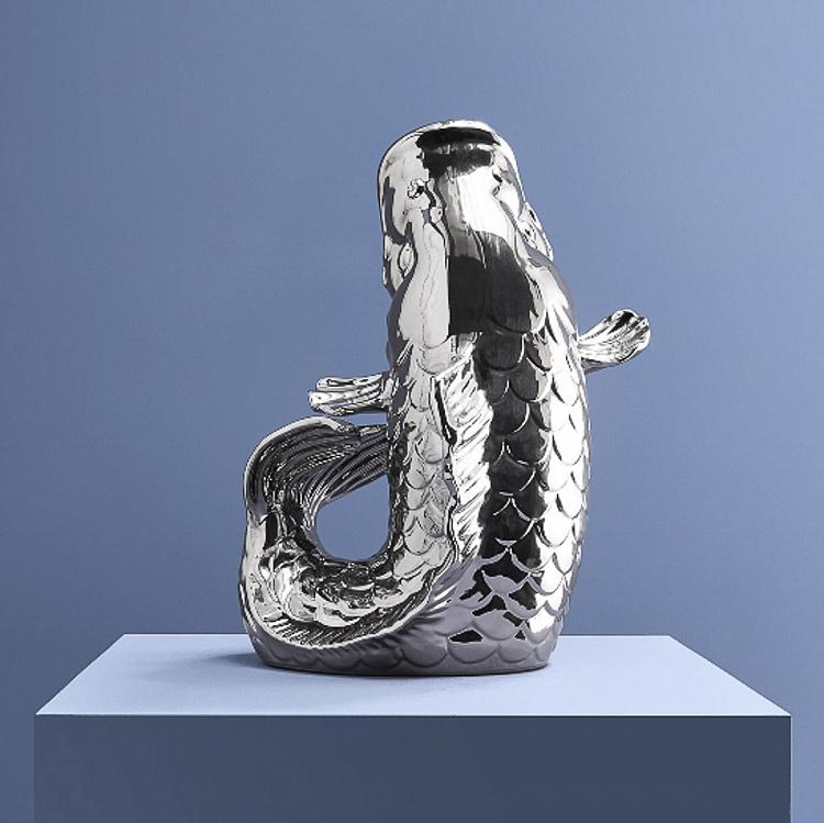 Ваза серебристого цвета Блабб Blubb Silver Vase