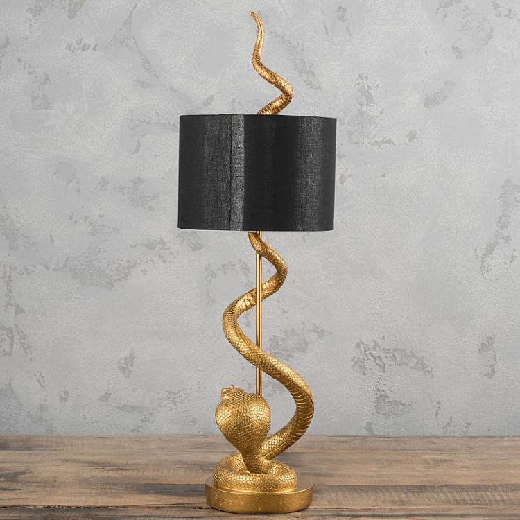 Настольная лампа с абажуром Кобра Table Lamp Kaara Gold/Black