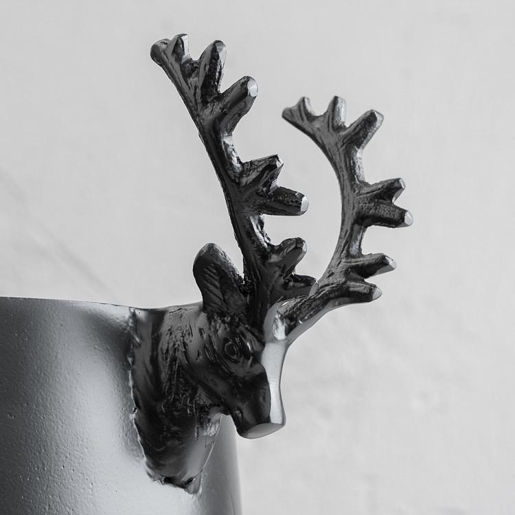 Чёрное ведро для льда с головами оленей Deer Heads Ice Bucket Black