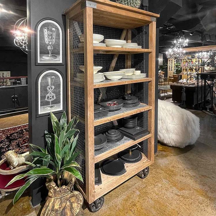 Стеллаж Селвейдж дисконт Salvage Open Grill Bookcase discount