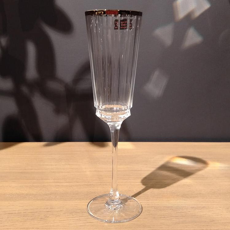 Бокал для шампанского с золотым ободком Макасар дисконт1 Macassar Champagne Glass With Golden Rim discount1