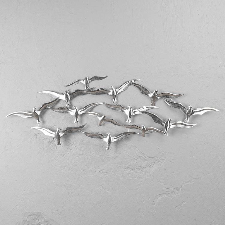 Настенное украшение Стая чаек Swarm Of Seagulls Silver