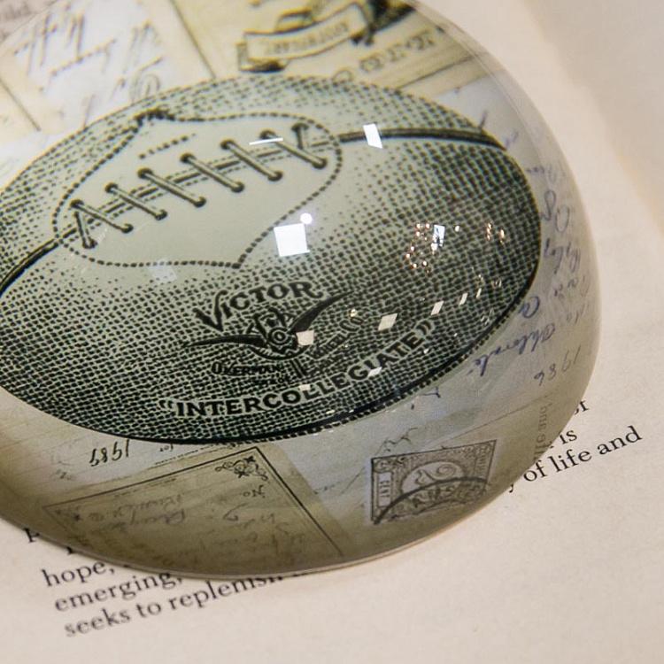 Пресс-папье с изображением мяча регби Glass Paperweight Rugby Ball