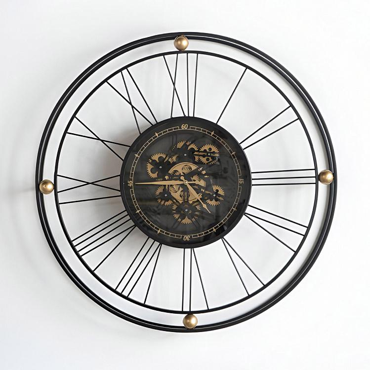 Настенные часы Индастриал с шестерёнками Industrial Wall Clock With Gears