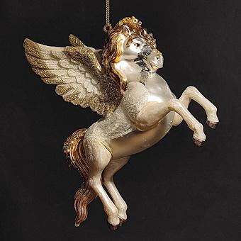 Glass Fantasy Unicorn With Wings White/Gold 15 cm discount1