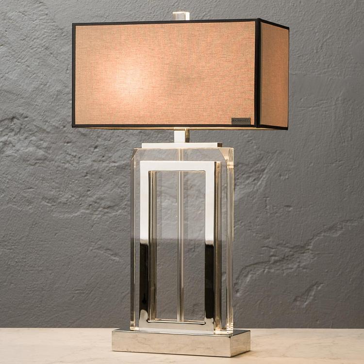 Настольная лампа Арлингтон из стекла и никелированной стали Lamp Arlington Crystal