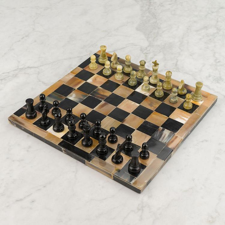 Настольная игра шахматы из рога Буффало Buffalo Chess Game