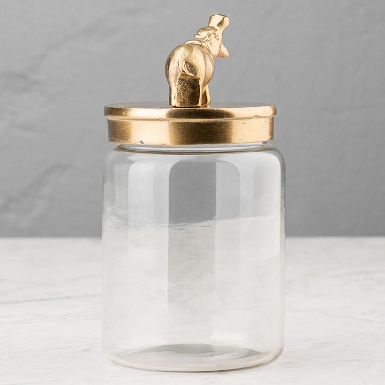 Ёмкость для хранения Золотой бегемот Decorative Jar With Hippo Figure Gold