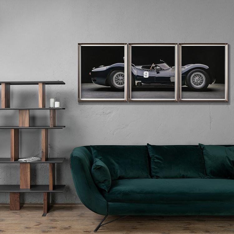 Модульный фото-принт в деревянной раме Мазерати Бёрдкейдж Set Of 3 Maserati Birdcage, Pewter Frame