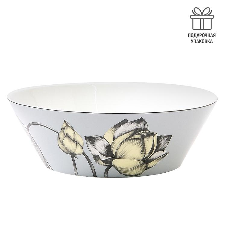 Голубая большая салатница с цветком Экзо Exo Bowl Large Flower Blue