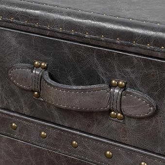 Тумба-сундук Navigator Side Table D натуральная кожа Antique Ebony - ракурс 8