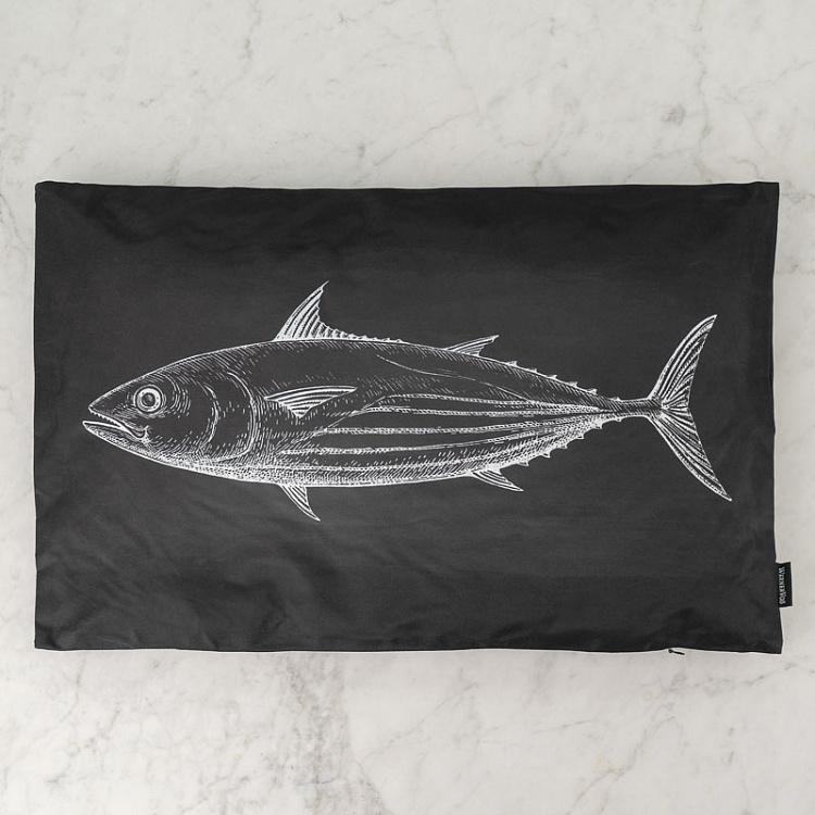 Чёрная декоративная подушка Рыба Cushion Fish Black