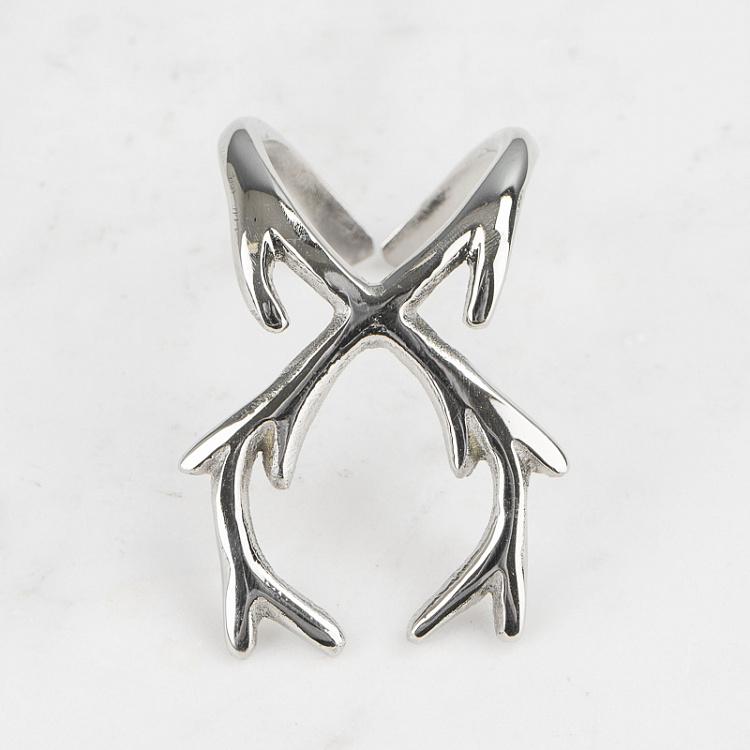 Кольцо для салфетки Оленьи рога Antler Napkin Ring Silver