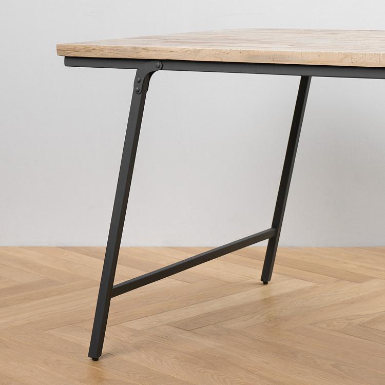 Обеденный складной тиковый стол Маркет Market Folding Dining Table Recycled Teak