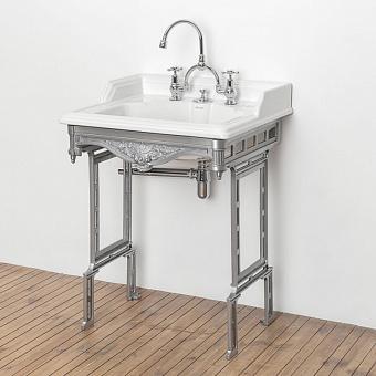 Classic Wash Basin And Pedestal Polished Metal