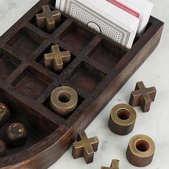 Набор настольных игр Cards, Tic Tac Toe And Dices In Boat Box