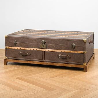 Журнальный стол-сундук Piligrim Coffee Table, Light Wood RM натуральная кожа Antique Master