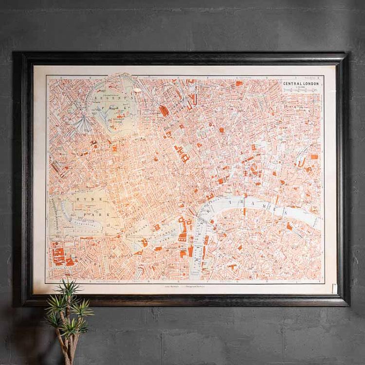 Картина-принт Карта Лондона, L Map London Large