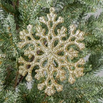 Glitter Flat Snowflake Gold 12,5 cm
