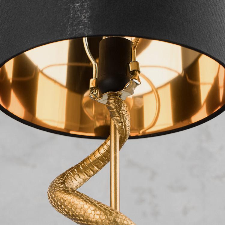 Настольная лампа с абажуром Кобра Table Lamp Kaara Gold/Black