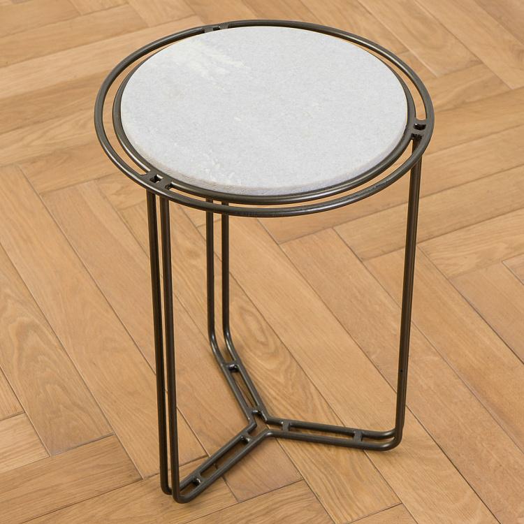 Прикроватный столик с мраморной столешницей Пришак Prisac White Marble Side Table