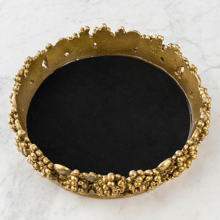 Поднос зеркальный с золотым виноградом Mirror Tray With Golden Grapes