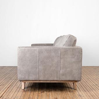 Трёхместный диван Patrick 3 Seater, Oak Sandwashed натуральная кожа Pale Grey - ракурс 3