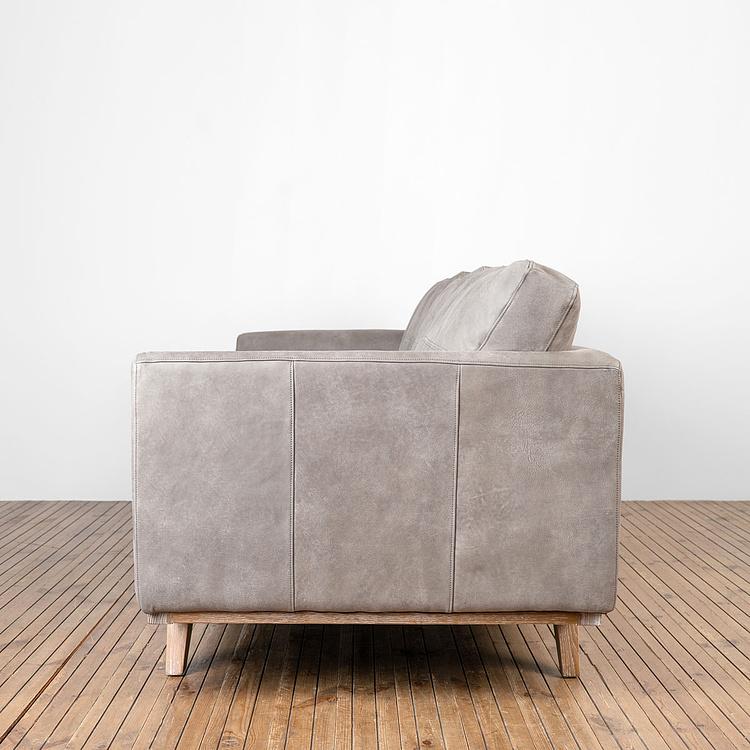 Трёхместный диван Patrick 3 Seater, Oak Sandwashed натуральная кожа Pale Grey - ракурс 3