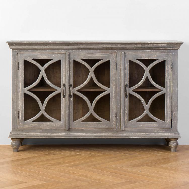 Серый сервант с тремя дверцами Вильнёв Villeneuve Sideboard With 3 Doors Grey