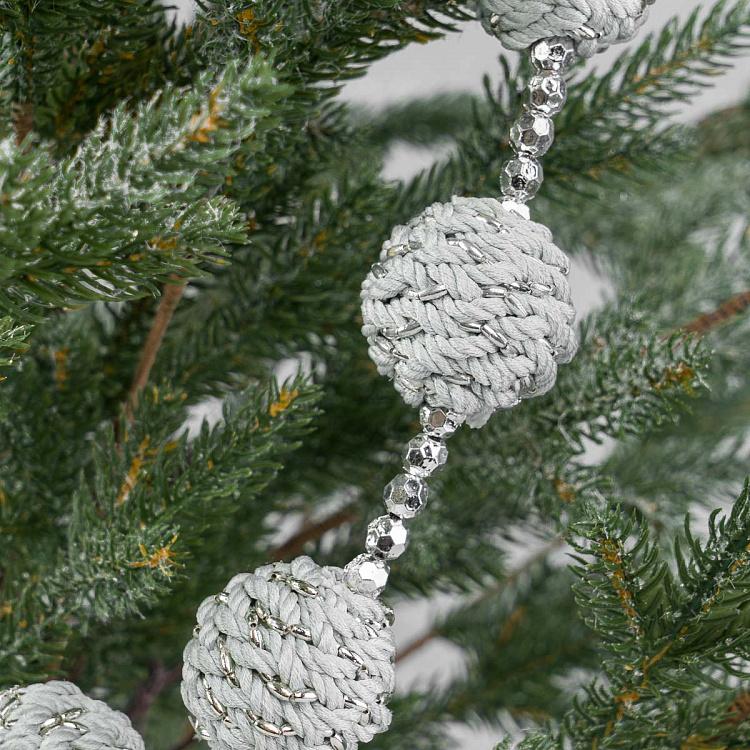 Гирлянда с серебристо-мятными шарами Garland With Balls Mint-Silver 180 cm