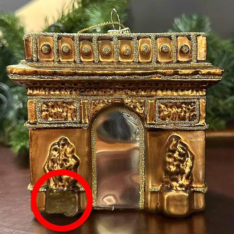 Ёлочная игрушка Триумфальная арка дисконт2 Glass Arch Of Triumph Brown 10 cm discount2