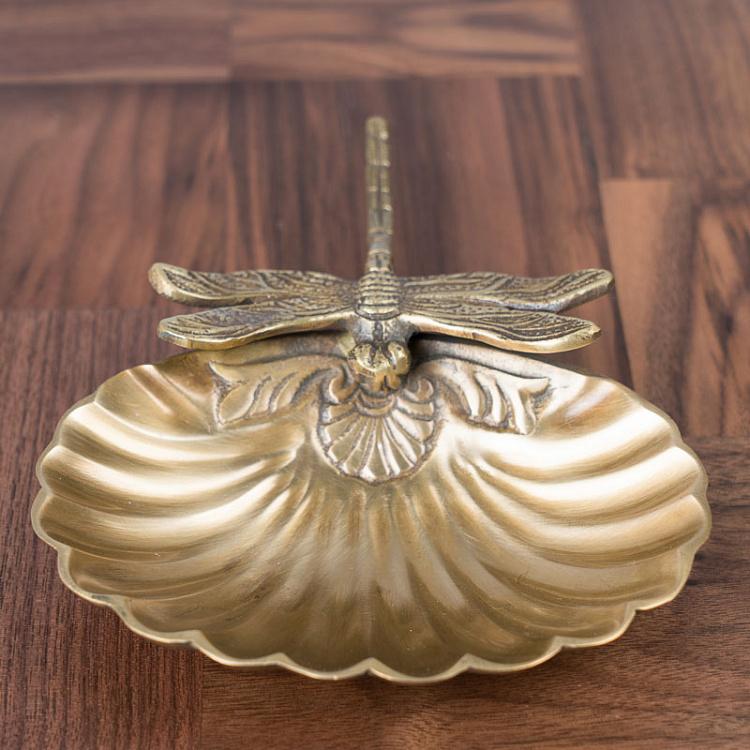 Подставка для мелочей Стрекоза Dragonfly Tray Brass Finish