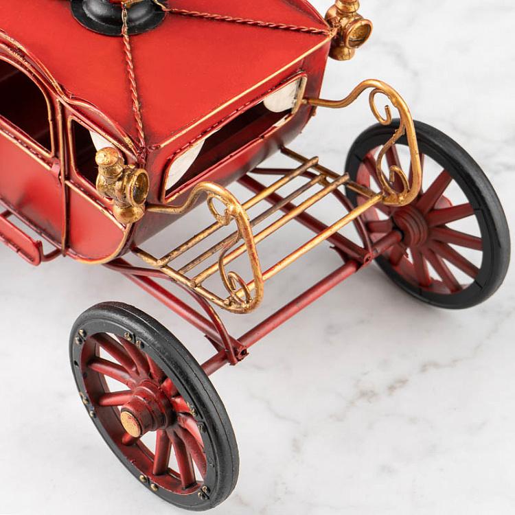 Новогодняя фигурка Красная карета Metal Carriage Red 32 cm