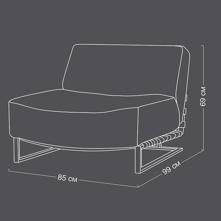 Кресло Teddy 1 Seater натуральная кожа Safari Charcoal - ракурс 14