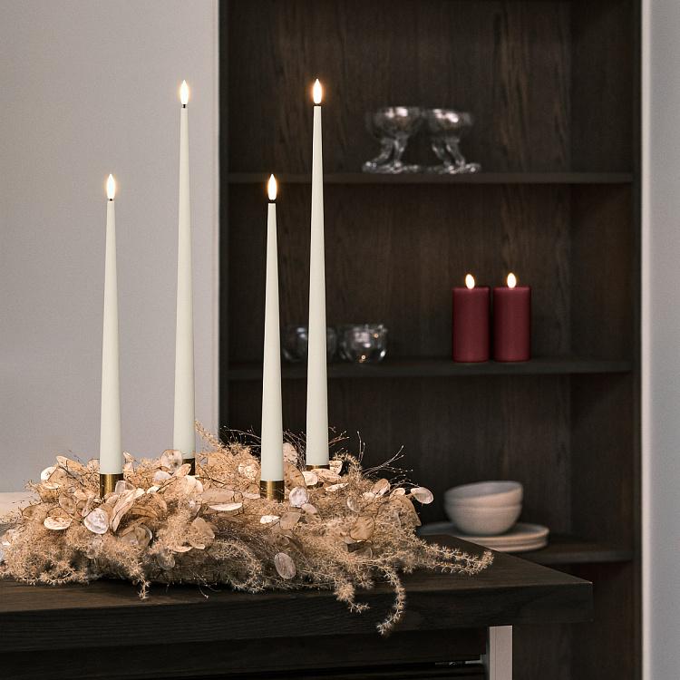 Самозатухающая парафиновая свеча конусная матовая Taper Candle Matt