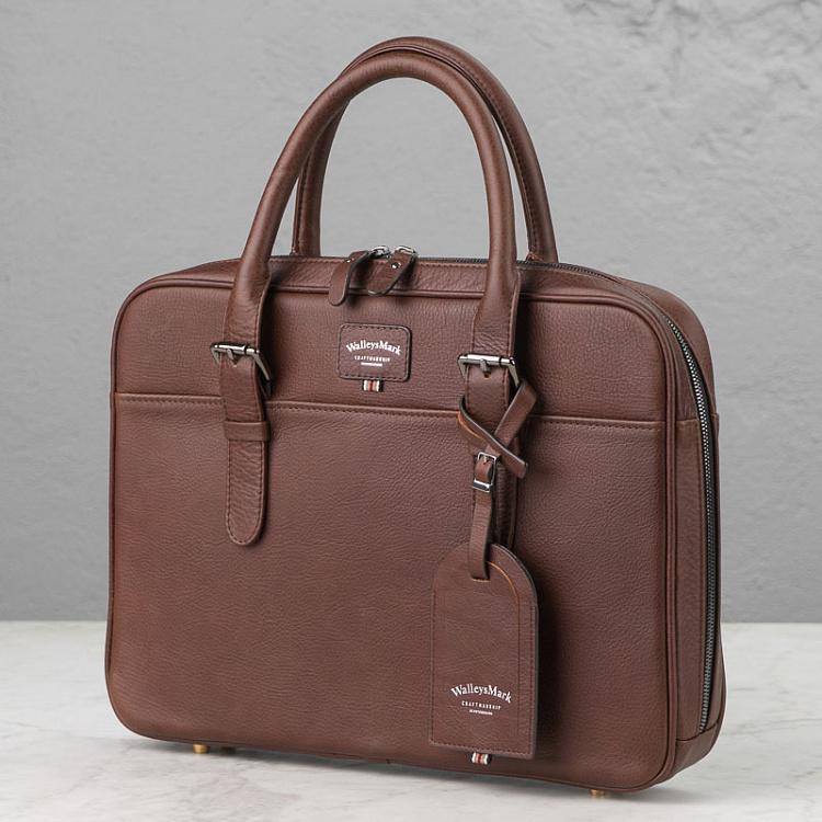 Вишнево-коричневый кожаный портфель Портфолио Portfolio Briefcase, Cherry Grain