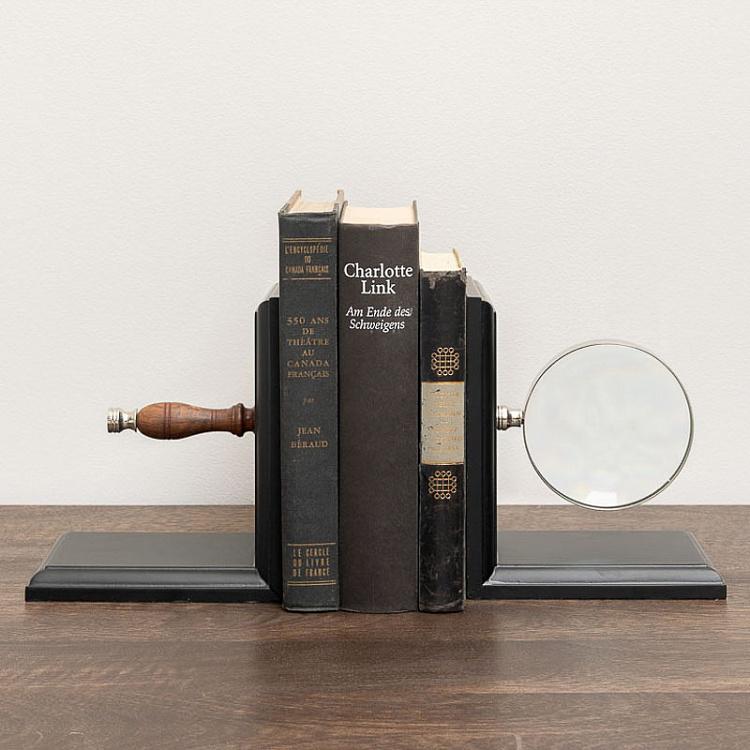 Набор из двух держателей для книг Лупа Bookend Magnifier