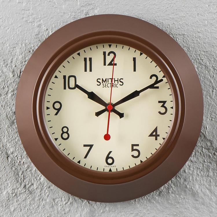 Тёмно-коричневые металлические настенные часы Смитс Brown Metal Smiths Dial Wall Clock