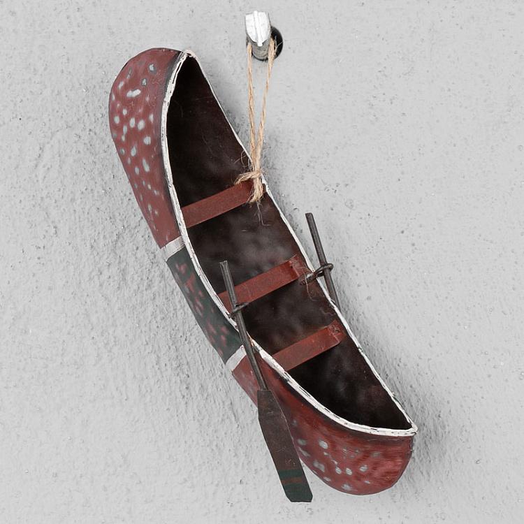 Hanging Metal Red And Black Canoe 19 cm