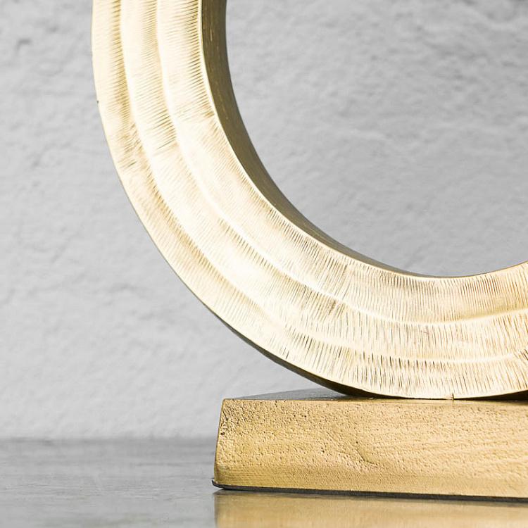 Настольная лампа Лоренц с золотым кругом и абажуром Lorentz Empty Gold Circle Table Lamp With Shade