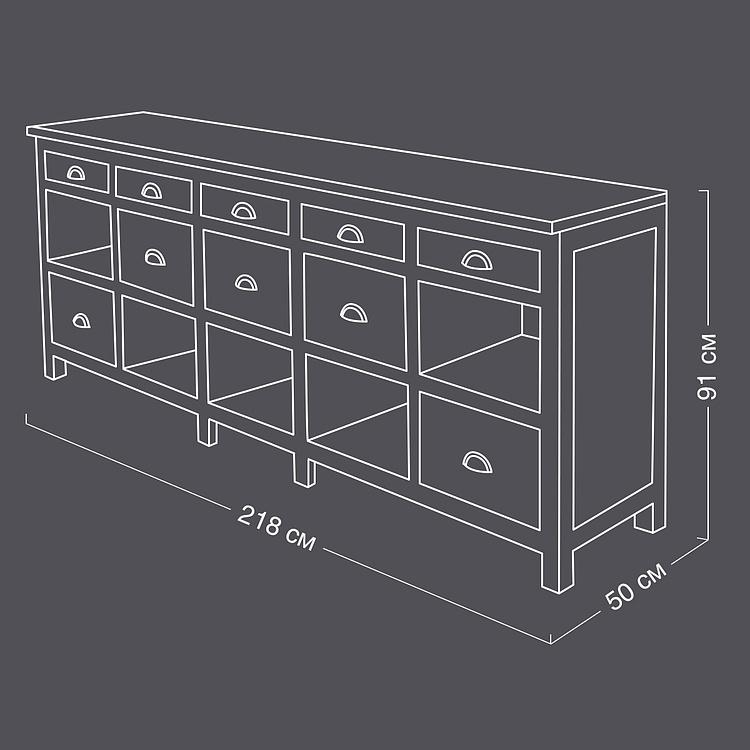 Комод с десятью ящиками Фабрика Fabrica Sideboard With 10 Drawers