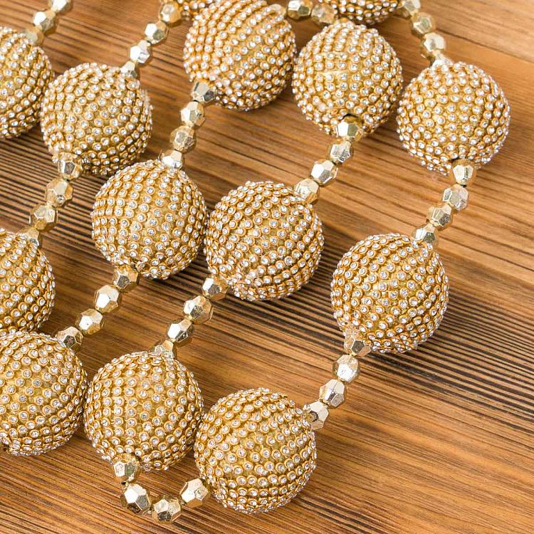 Гирлянда из крупных золотистых шариков Beads Garland Gold 182 cm