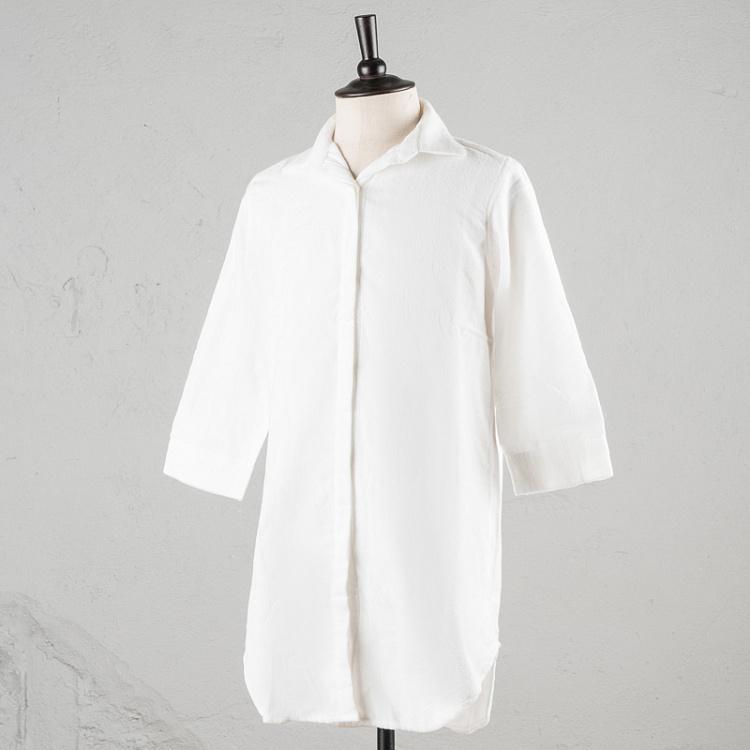 Легкая ночная хлопковая рубашка, размер M Airy Feel Shirt Robe Sleep Wear White M