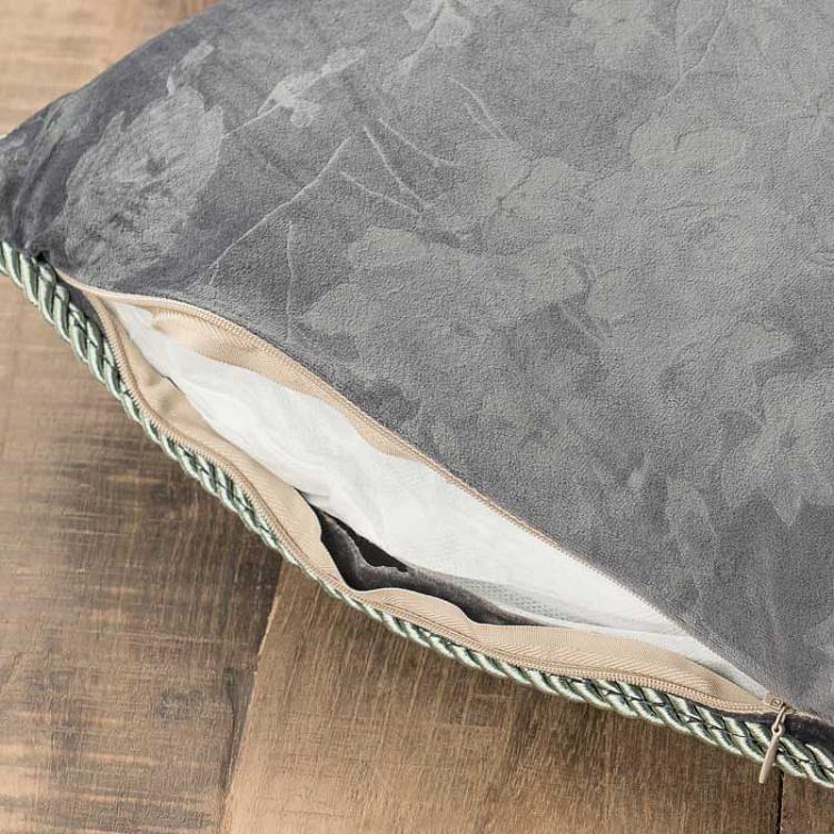 Декоративная серо-зелёная подушка Мерцание Cushion Soft Shimmer Grey/Green