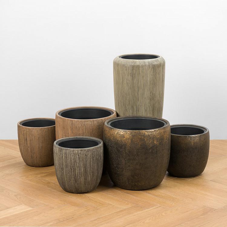 Кашпо-чаша Эффектори, светлый дуб, M Effectory Wood Bowl Pot Light Oak Medium