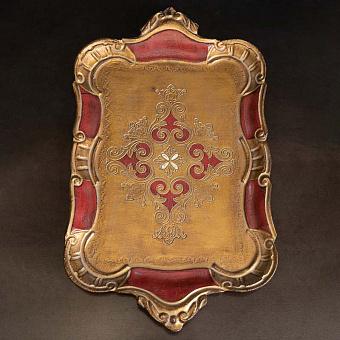 Antoinette Tray Gold And Red