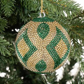 Beads Ball Gold And Green 7 cm