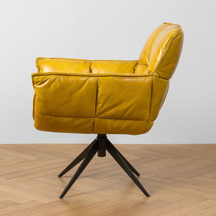 Вращающееся кресло Центр, чёрные матовые ножки Center Swivel Armchair, Black Matt Metal RM