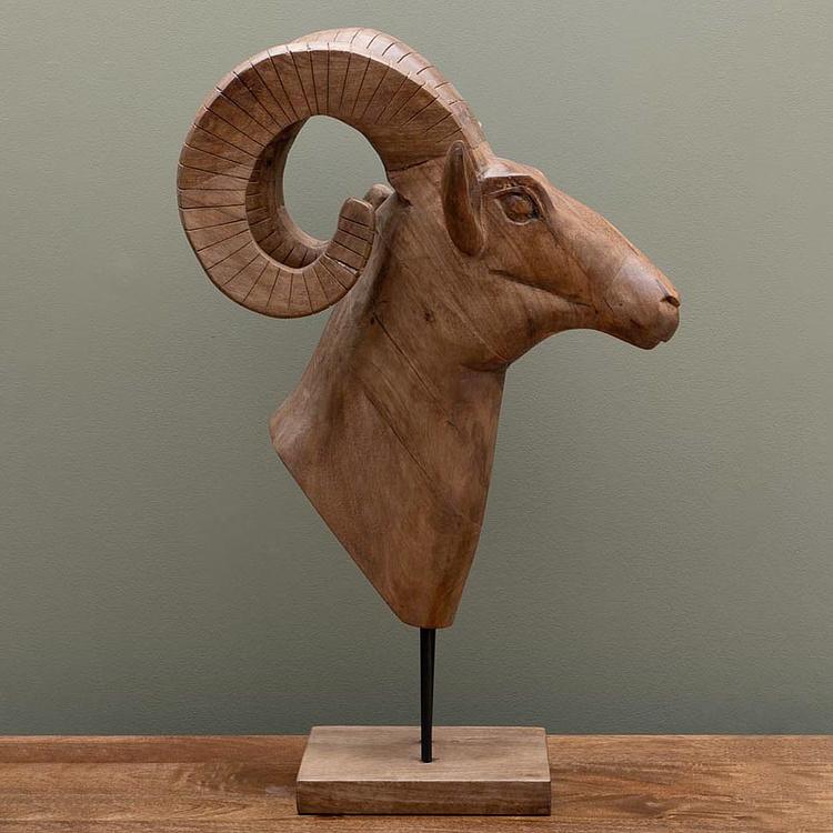 Статуэтка Голова барана, L Ram Head Wood Large